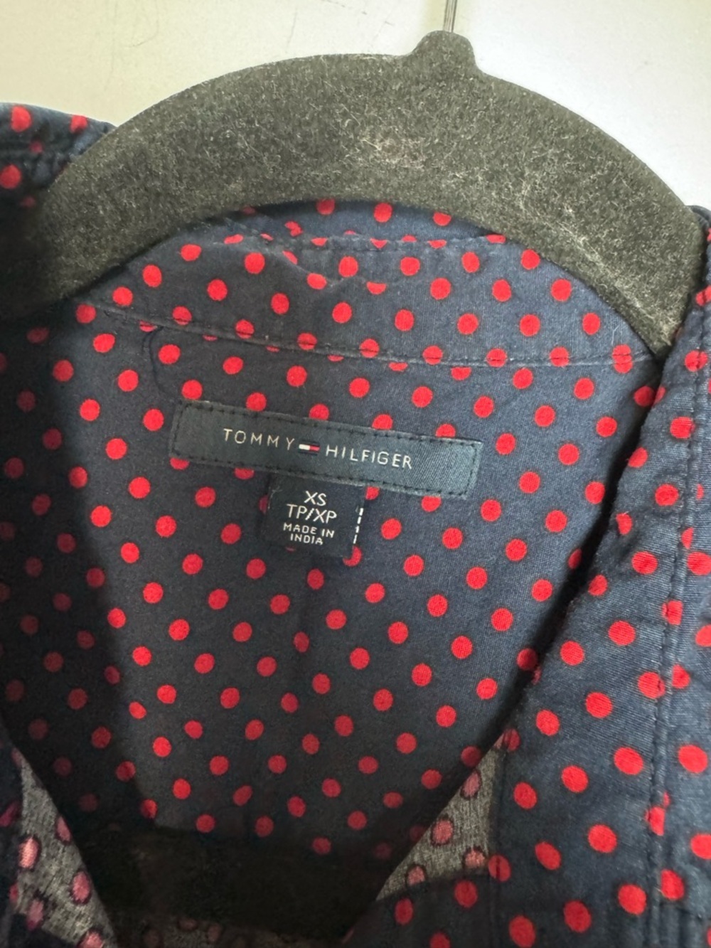 Tommy Hilfiger Navy red Polka dot shirt dress - Picture 3 of 8